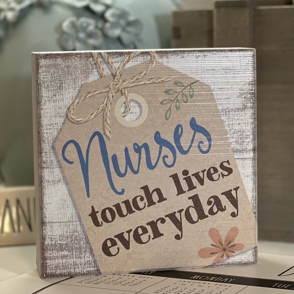 CLEARANCE❗️Nurses Touch Lives Everyday Wood Tabletop Decor - Picture 2 of 5
